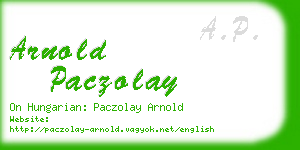 arnold paczolay business card